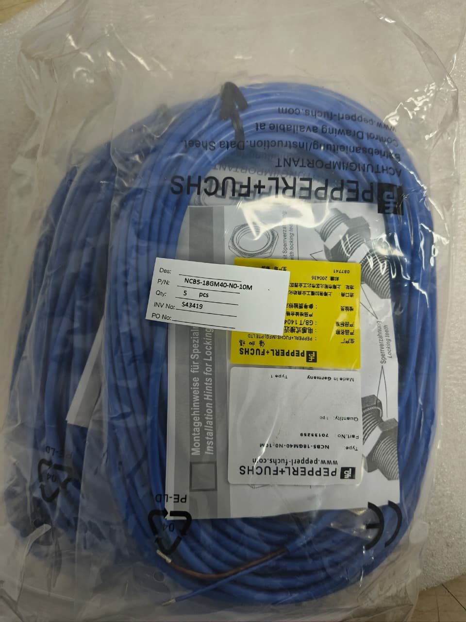 NCB5-18GM40-N0-10M inductive proximity sensor
